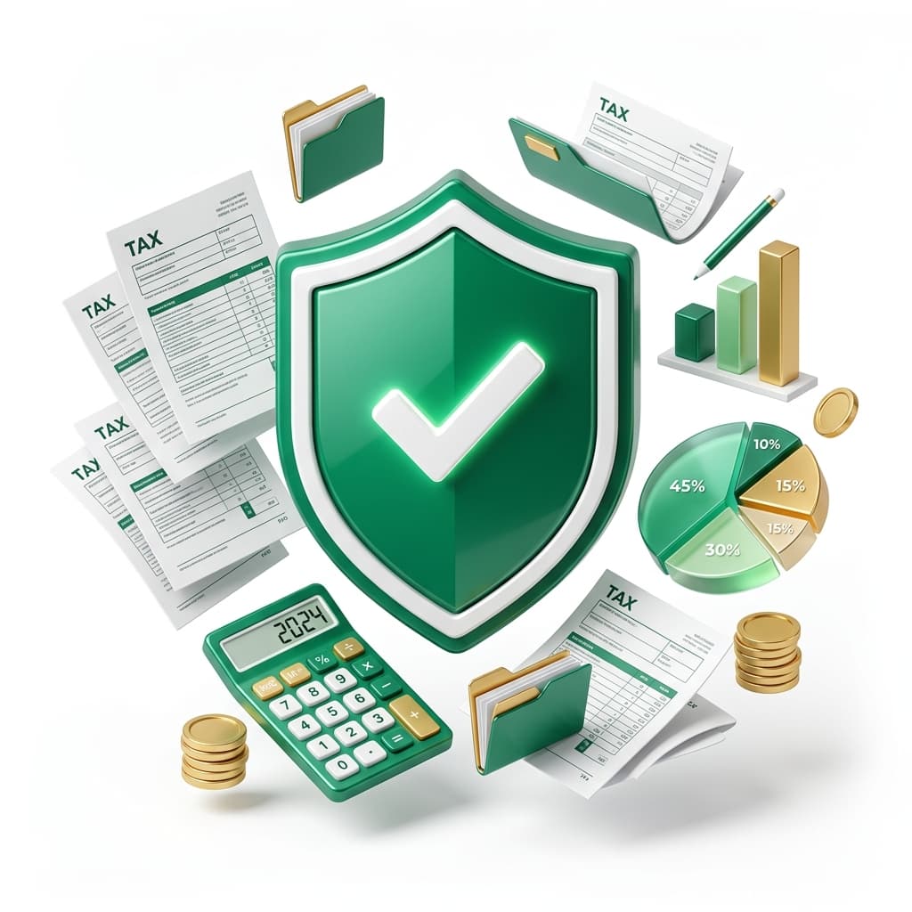 Tax and compliance documents illustration